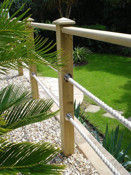 fence and rope garden edging ideas