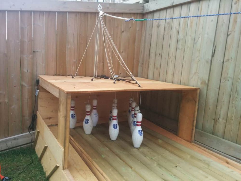 diy back garden bowling alley 7