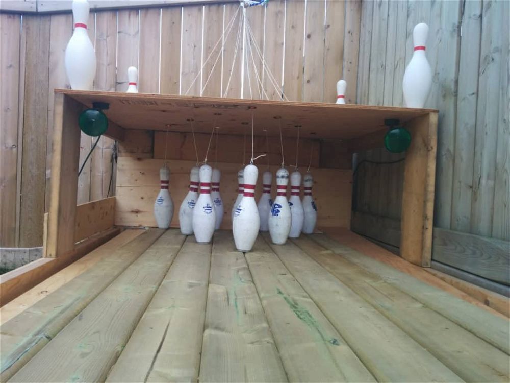 diy back garden bowling alley 9