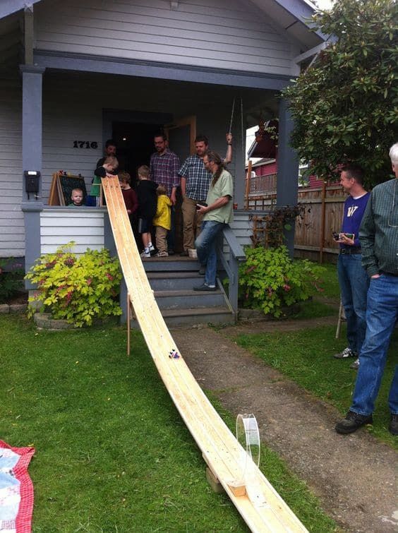 wooden garden racetrack