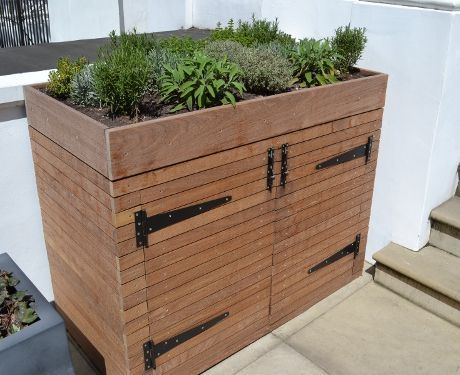wheelie bin storage planter