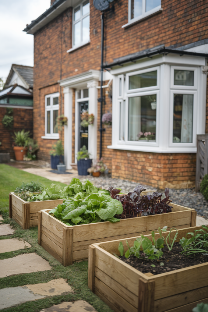45. A Garden with Raised Vegetable Beds