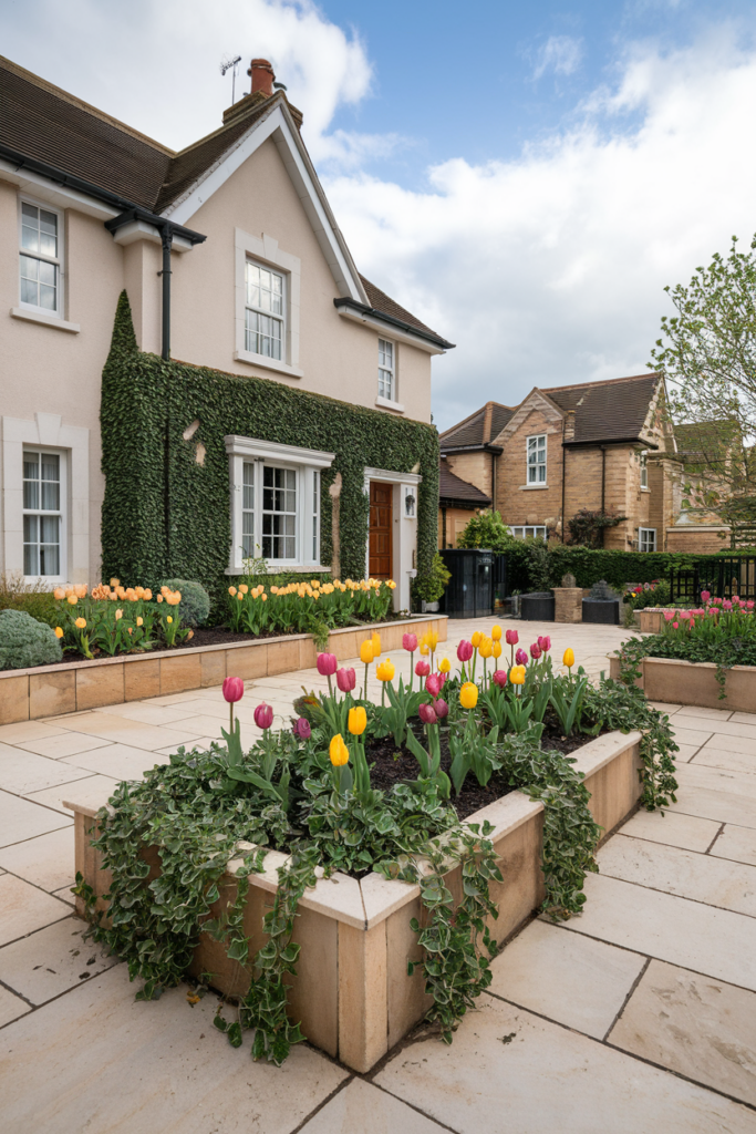 Soften Driveway Corners with Raised Beds