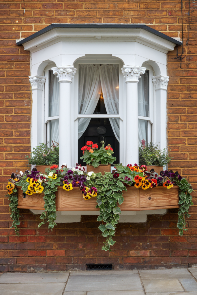 9. A Bay Window with Flower Boxes