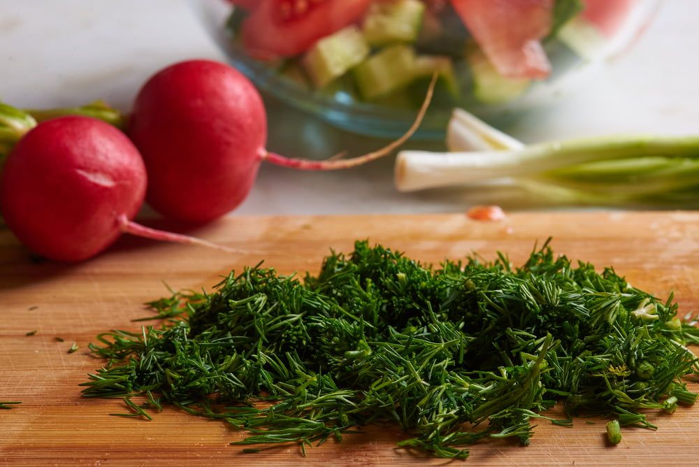 Chopped herb fennel