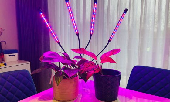 Dimmable 5 Levels Artificial Three Head,Blue&Red Plant lights Belle Led Grow Lights for Indoor Plants 27W with 54 LED,3 Modes Timer 3H/6H/12H 