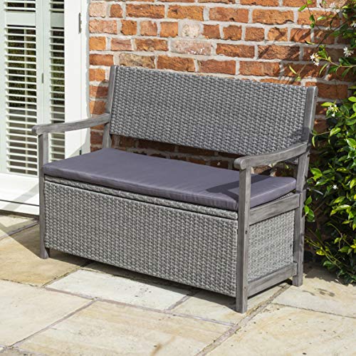 best garden storage bench Rowlinson Rattan Storage Bench