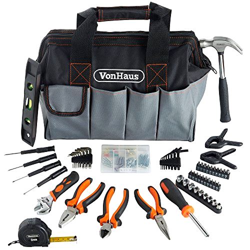 best-home-tool-kits VonHaus 92Pc Hand Tool Kit with 14” Heavy Duty Storage Carry Bag