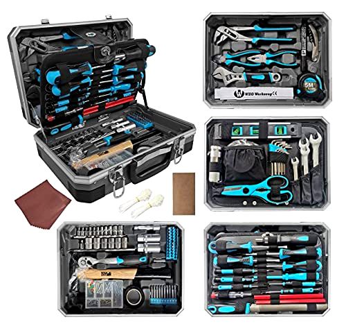 best-home-tool-kits WZG Werkzeug 194 Piece Household Tool Set Kit with Case