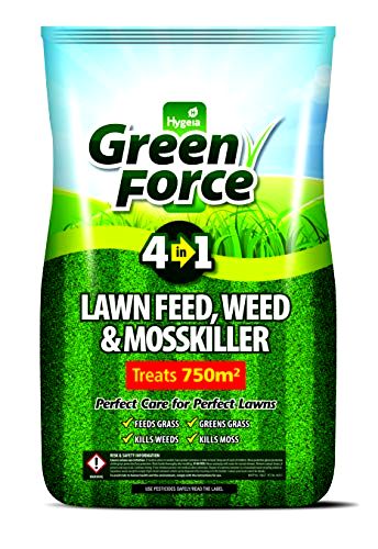 best lawn feed GREENFORCE 4 in 1 Lawn Feed, Weed, Moss Killer