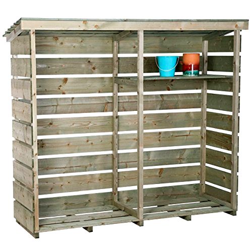 best-log-store Charles Bentley Heavy Duty Wooden Large Double Log Store