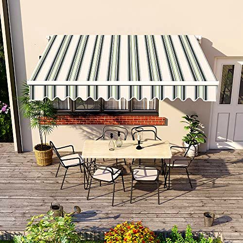 best-garden-awning Greenbay 3 x 2.5m DIY Patio Retractable Manual Awning