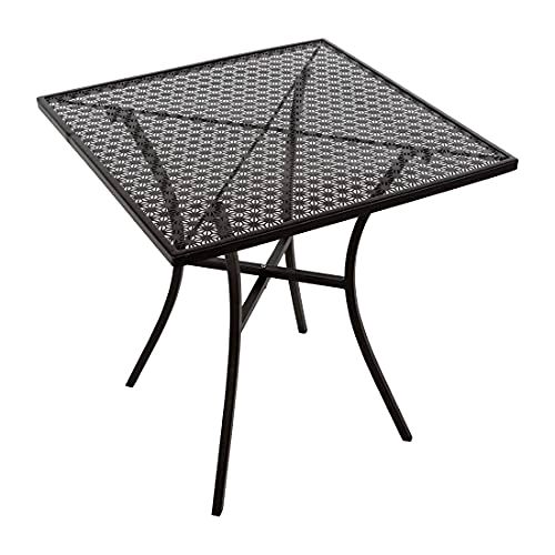 best-garden-table Bolero Black Steel Patterned Square Bistro Table