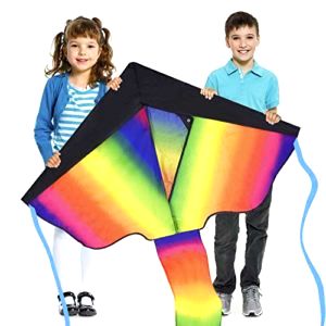 best-kites-for-kids-beginners Huge Easy to Fly Rainbow Kite