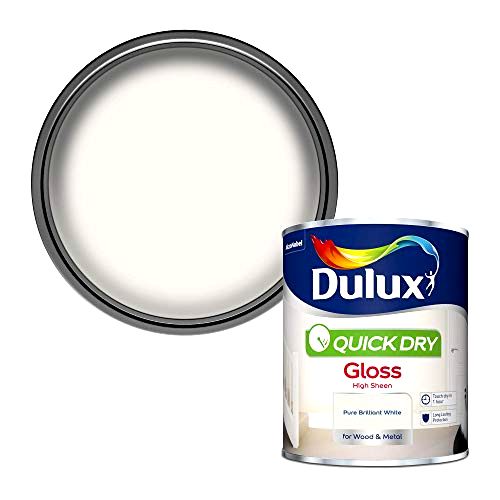 best-radiator-paint Dulux Quick Dry Gloss Paint - Pure Brilliant White 750Ml
