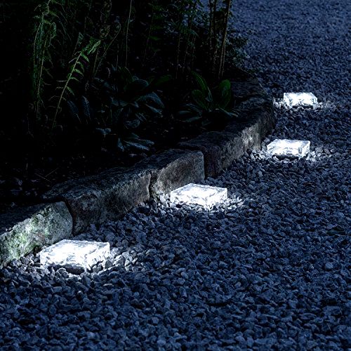 best-solar-garden-lights Lights4fun LED Solar Powered Garden Glass Path Lights