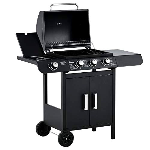 best-3-burner-gas-bbqs Outsunny Gas Burner Barbecue Grill 3+1