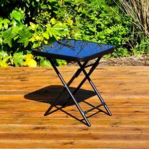 best-bbq-side-tables Kingfisher FSDT Folding Drinks Side Garden Patio Table