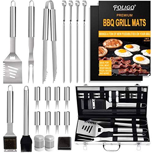 best-bbq-utensils POLIGO 23pcs BBQ Utensils Kit