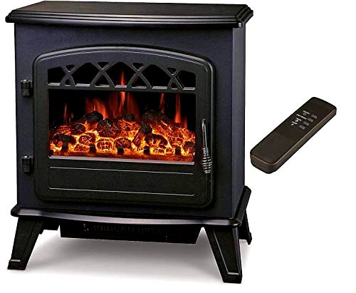 best-electric-fire Galleon Fires "Castor" Electric Log Effect Stove Fireplace with Remote