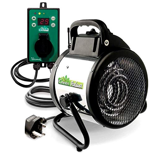 best-greenhouse-heater Bio Green Palma Greenhouse Heater with Digital Thermostat 2KW