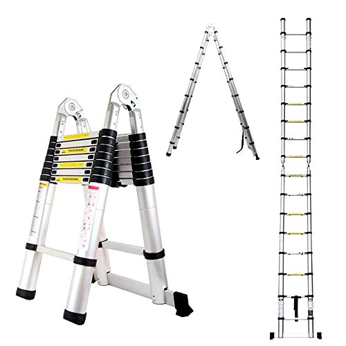 best-loft-ladders DICN 5M Telescopic Aluminium Extendable Loft Ladder