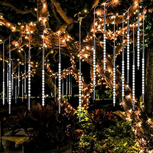 best-outdoor-christmas-decorations BlueFire Upgraded Meteor Shower Rain Lights