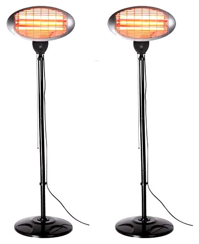 best-patio-heater Heatlab Set Of Two Free Standing Patio Heaters