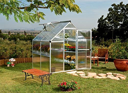 best-polycarbonate-greenhouses Palram Mythos Silver Greenhouse (6x4)