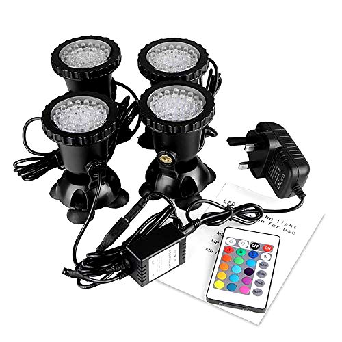 best-pond-lights Fornorm 4 Pack LED Underwater Spotlight