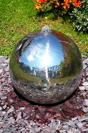 best-sphere-water-feature Polished 60cm Stainless Steel Sphere Water Feature with LED lights