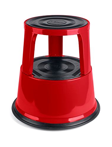 best-step-stools Pavo 8041985 Red Metal Roller Stool