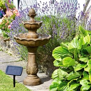 best-stone-water-feature Smart Garden Solar Kingsbury 3 Tier Garden Water Feature Fountain Bird Bath