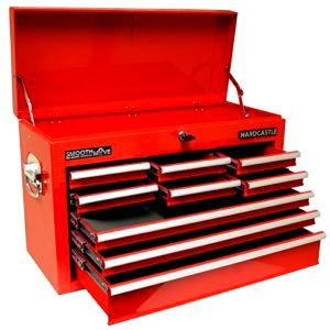 best-tool-chests Hardcastle 9 Drawer Red Lockable Topchest Tool Box