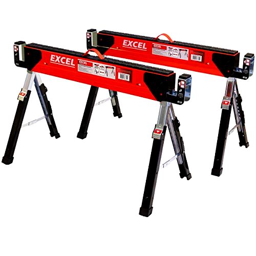 best-trestle-tables Excel Steel Saw Horse Adjustable Legs Twin Pack