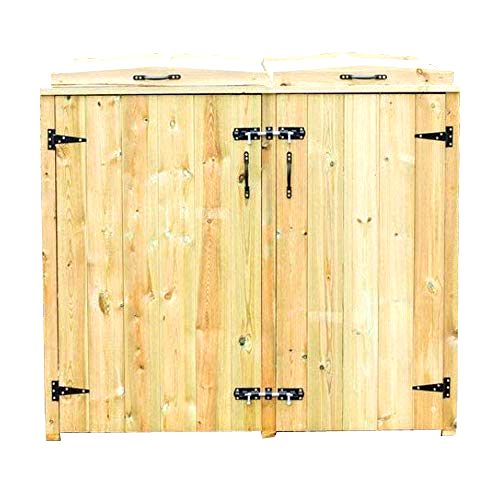 best-wheelie-bin-storage-solutions Combi 1 Wheelie Bin & 2 Recycling Box Wooden Store Storage Chest