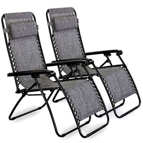 best-zero-gravity-chairs VonHaus Premium Heavy Duty Textoline Zero Gravity Chair