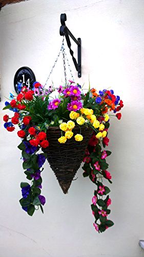 best-artificial-hanging-basket Eternal Bloom Artificial Cone Flowers Planter
