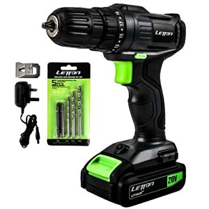 best-budget-cordless-drills Letton 20V MAX Lithium Ion Cordless Drill with 1300 mAh Battery & Charger