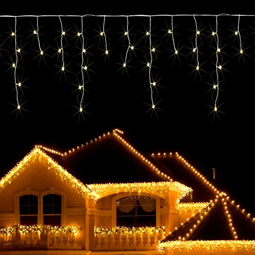 best-christmas-lights JnDee Safe Voltage Fully Weatherproof Icicle Christmas Fairy Lights