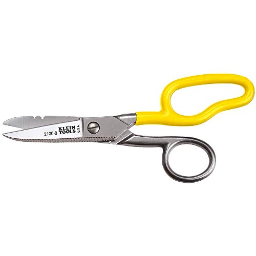 best-electricians-scissors Klein Tools 2100-8 Stainless Steel Scissors, Electrician Free Fall Snips