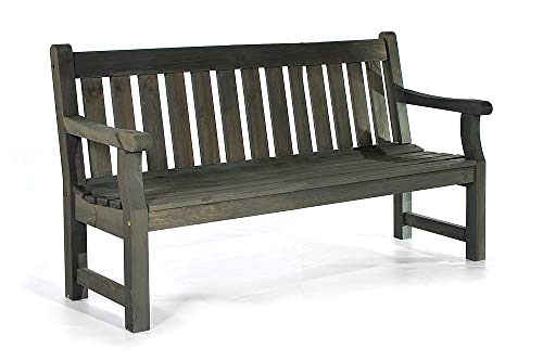 best-garden-bench BrackenStyle Dark Grey Garden Park 3 Seater Wooden Bench