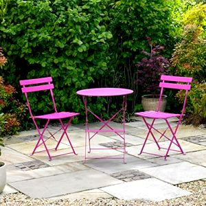 best-garden-chair Kingfisher FSBT1 Pink Metal Bistro Set