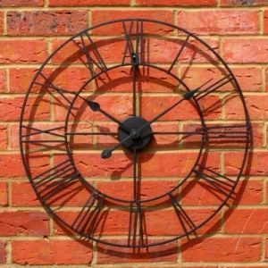 best-garden-clocks Metal Roman Numeral Garden Wall Clock