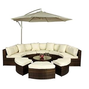 best-garden-sofa-set Monaco Luxury Large Brown Rattan Garden Sofa Set