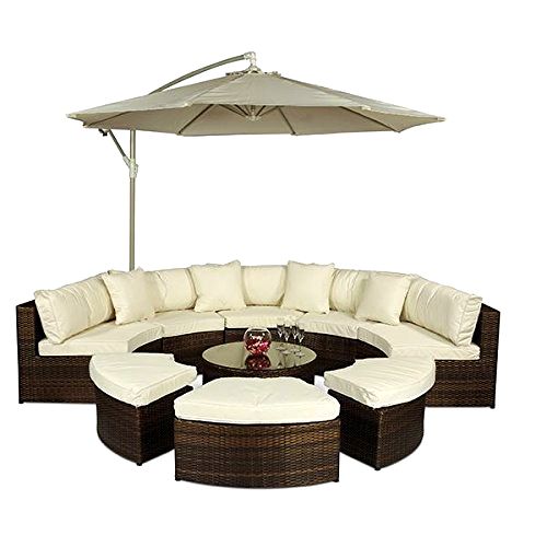 best-garden-sofa-set Monaco Luxury Large Brown Rattan Garden Sofa Set