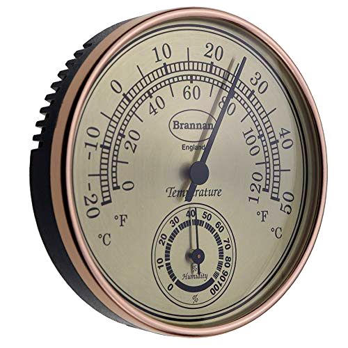 best-garden-thermometers Brannan Thermometer Hygrometer Gilt Dial