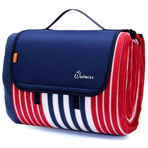 best-picnic-blanket WolfWise Picnic Blanket Extra Large Fleece Beach Mat with Waterproof Backing