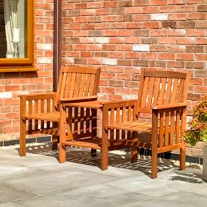 best-wooden-garden-furniture-sets Kingfisher FSLOVE Hardwood Love Seat