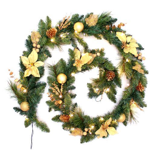 best-christmas-wreath WeRChristmas Pre-Lit Decorated Garland Christmas Decoration Illuminated